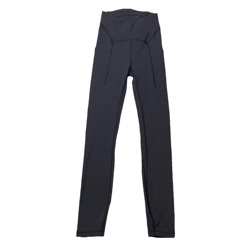 Lululemon Power Thru High Rise Tight 24" Black Sz 0 Leggings Yoga Running Pocket